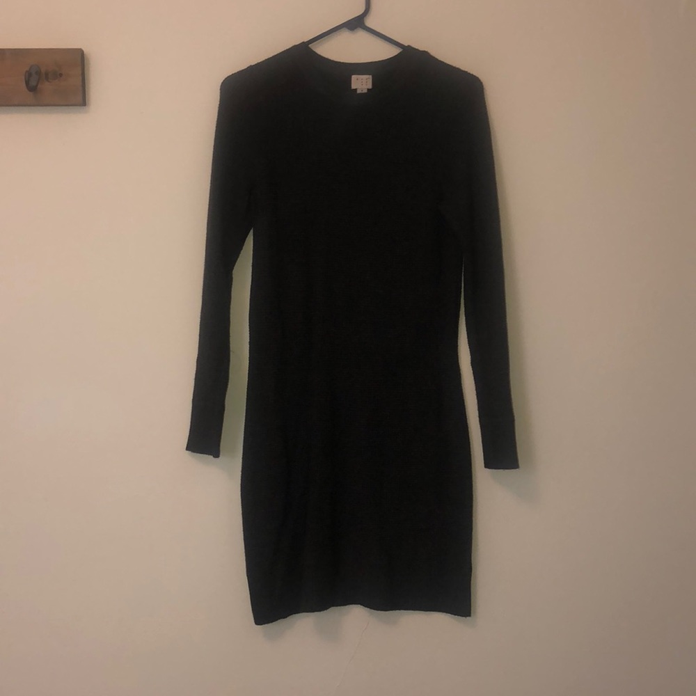 Dark grey waffle knit tunic